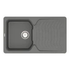 Кухонная гранитная мойка VANKOR Sigma SMP 02.85 Gray + сифон
