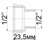Перехідник нікельований 1/2″ВР х 1/2″ЗР штампований А0601А(нк) VA