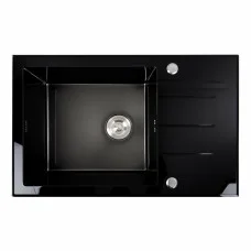 Кухонна мийка скляна CM 78*50 PVD VALESO Handmade чорна
