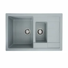 Гранітна мийка для кухні VALESO 7850W TOSKANA матова Сірий металік